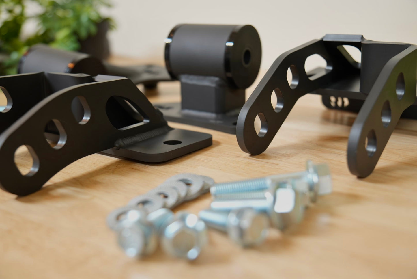 RBZ Harmony K24 engine mount for Suzuki Samurai with Cerakote finish and Nord-Lock hardware